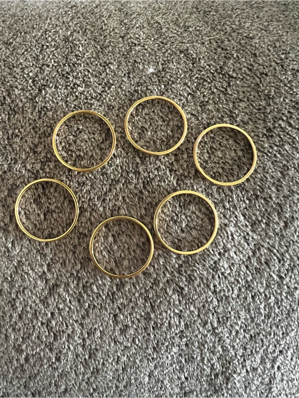 Gold Tone Women’s Stackable Rings - Set of 6